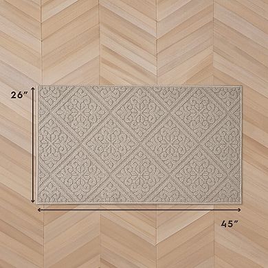 Laura Ashley Austell Solid Hi-Low Tufted Washable Skid-Resistant Runner Rug