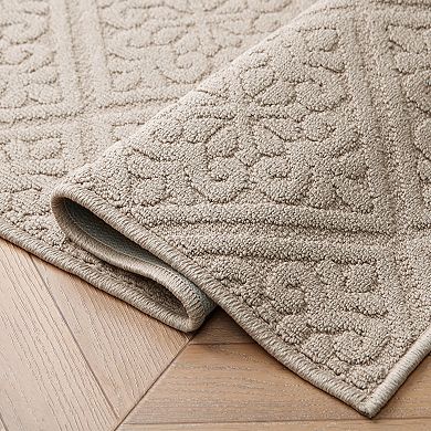 Laura Ashley Austell Solid Hi-Low Tufted Washable Skid-Resistant Runner Rug