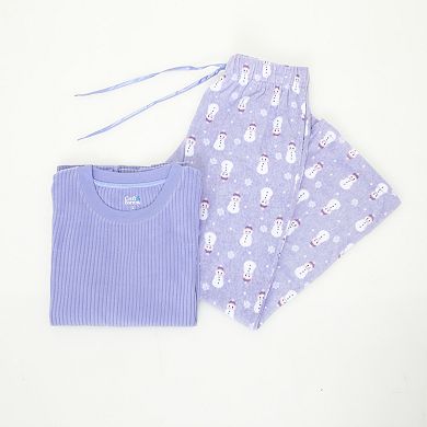 Women's Long Croft & Barrow® Pajama Top & Pajama Bottoms Set
