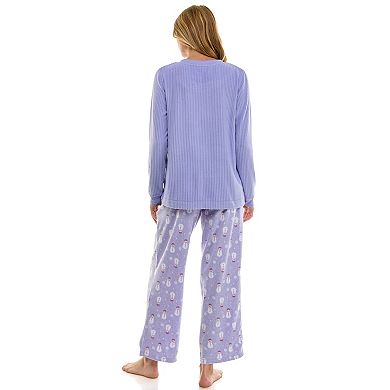 Women's Long Croft & Barrow® Pajama Top & Pajama Bottoms Set