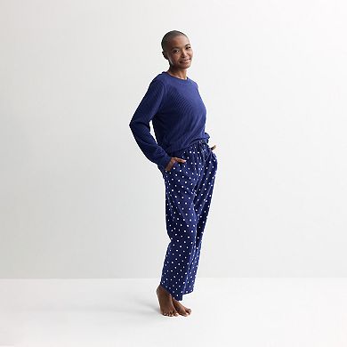 Women's Croft & Barrow® 2-pc. Micro Fleece Pajama Top & Pajama Bottoms Set
