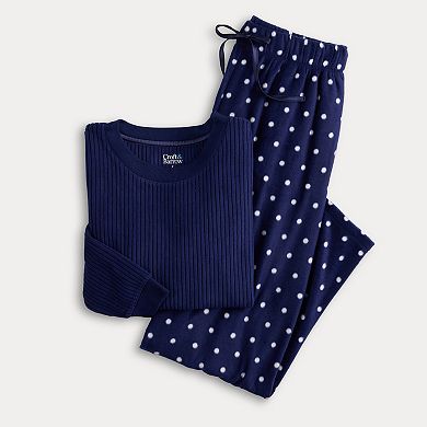 Women's Croft & Barrow® 2-pc. Micro Fleece Pajama Top & Pajama Bottoms Set