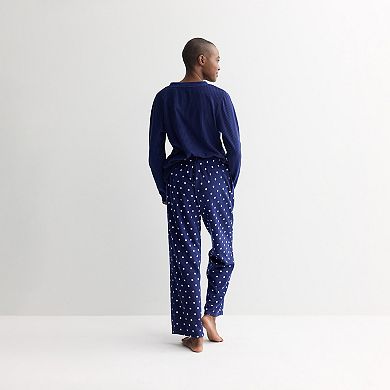 Women's Croft & Barrow® 2-pc. Micro Fleece Pajama Top & Pajama Bottoms Set