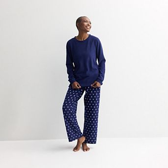Women's Croft & Barrow® 2 pc Micro Fleece Pajama Top & Pajama Bottoms Set