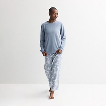 Women's Croft & Barrow® 2 pc Micro Fleece Pajama Top & Pajama Bottoms Set