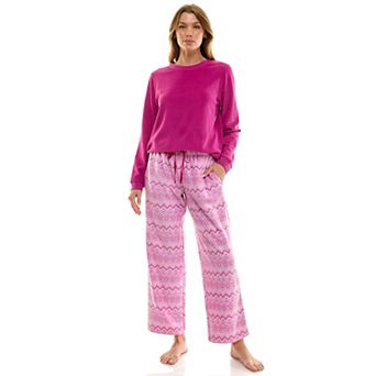 Women's Croft & Barrow® 2 pc Micro Fleece Pajama Top & Pajama Bottoms Set