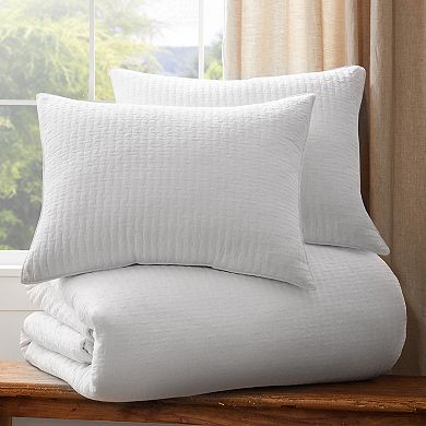 Levtex Home Cross Stitch Bright White Duvet Cover Set