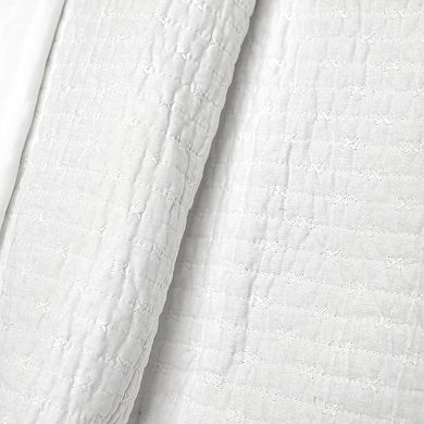 Levtex Home Cross Stitch Bright White Duvet Cover Set