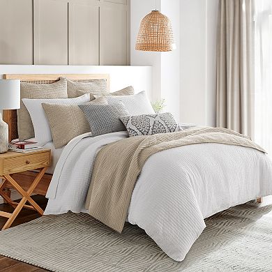 Levtex Home Cross Stitch Bright White Duvet Cover Set