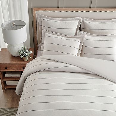 Levtex Home Leo Stripe Black Duvet Cover Set with Euro Shams