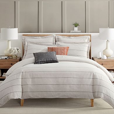 Levtex Home Leo Stripe Black Duvet Cover Set with Euro Shams