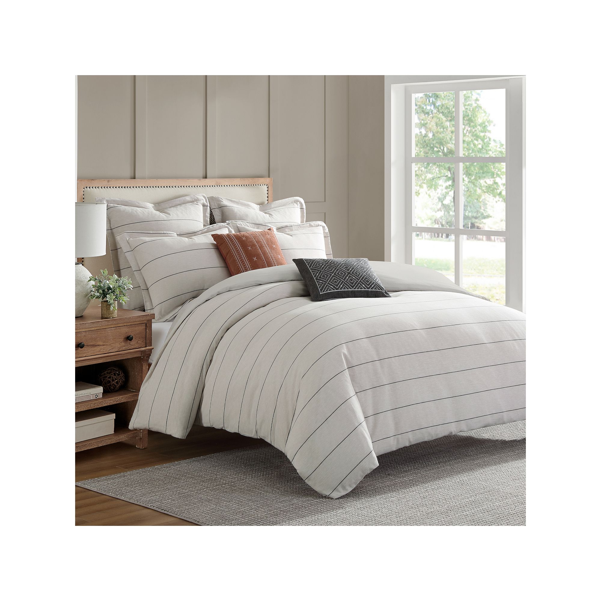 Levtex Home Leo Stripe Black Comforter Set