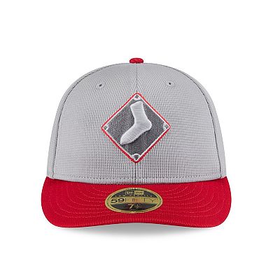 Men's New Era Gray/Red Chicago White Sox 2025 Batting Practice Low Profile 59FIFTY Fitted Hat