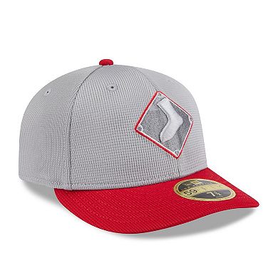 Men's New Era Gray/Red Chicago White Sox 2025 Batting Practice Low Profile 59FIFTY Fitted Hat