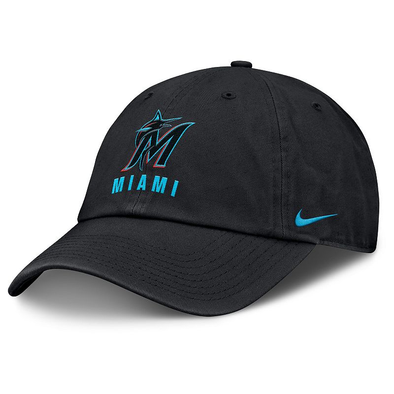 Women's Nike Black Miami Marlins Club Adjustable Hat, Size: Medium/Large