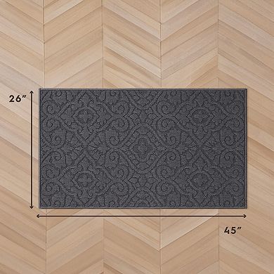 Laura Ashley Feya Solid Hi-Low Tufted Washable Skid-Resistant Runner Rug
