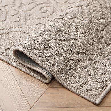 Laura Ashley Feya Solid Hi-Low Tufted Washable Skid-Resistant Runner Rug