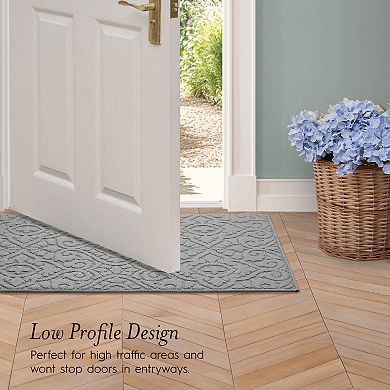 Laura Ashley Feya Solid Hi-Low Tufted Washable Skid-Resistant Runner Rug