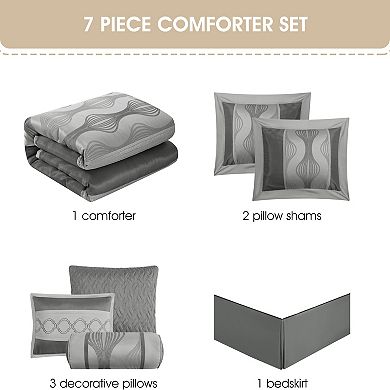Nanshing Kath 7-Piece Jacquard Comforter Set
