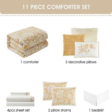 Nanshing Gauda 11-Piece Floral Comforter Set