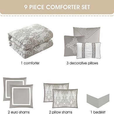 Nanshing Dilona 9-Piece Jacquard Comforter Set