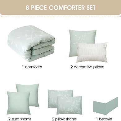 Nanshing Siona 8-Piece Leaves Comforter Set
