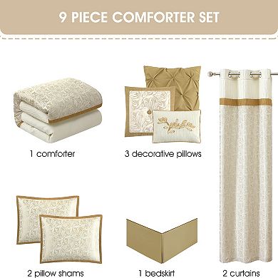 Nanshing Pillar 9-pc. Comforter & Curtain Set