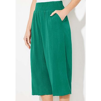 Catherines Women's Plus Size Gauze Pull-On Capri