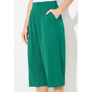 Catherines Women's Plus Size Gauze Pull-On Capri