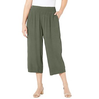 Catherines Women's Plus Size Gauze Pull-On Capri