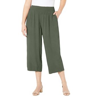 Catherines Women's Plus Size Gauze Pull-On Capri