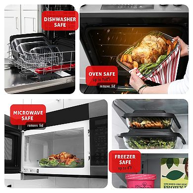 Eatex Baking 4 PC Lasagne Pans Set With Lid