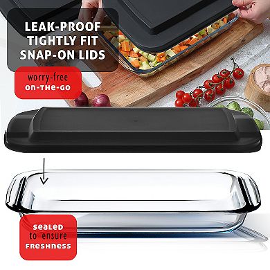 Eatex Baking 4 PC Lasagne Pans Set With Lid