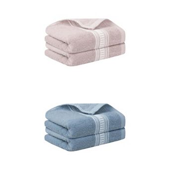 4 pc Plaid Pattern Hand Towels, Absorbent Towel Set for Bath, Hand, Face