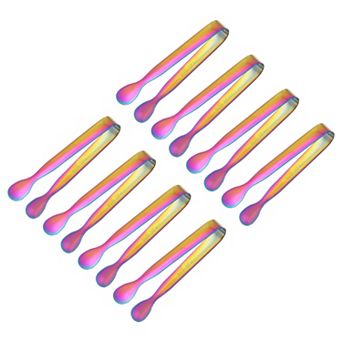 Serving Tongs, 8 pc 4.3Inch Stainless Steel Ice Tongs, Tiny Tongs for Appetizers, Sugar