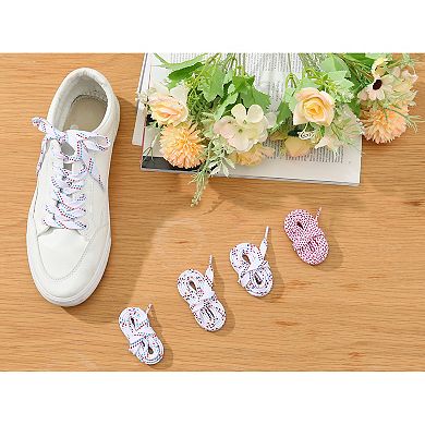 2 Pairs Shoe Laces Flat Shoelaces Double Color Twill Shoe Strings for Casual Sneakers, 55.12" Length