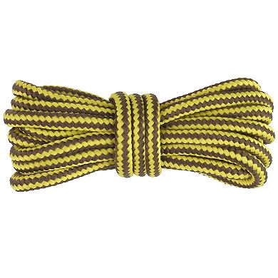 1 Pair Round Dual Colored Striped Shoe Laces Durable Outdoor Boots Hiking Shoe Strings,27.56" Length