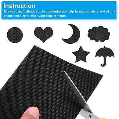 Non Slip Furniture Pads, 2 Pack 8 x 4 Inch Cuttable Self Adhesive Floor Protector