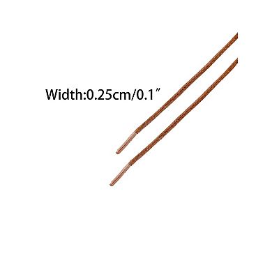2 Pair Waxed Shoe Laces Round Solid Woven Shoelaces for Boots, 39.37" Length