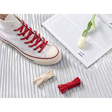 2 Pair Oval Shoes Lace 7 Colors Half Round Athletic Shoelaces Sneaker 0.2" Width 140cm/55.12"