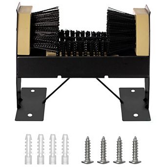 Gardenised Deluxe Metal and Plastic Frame Shoe Cleaner and Boot Scraper, Scrubbing Brush, Deluxe