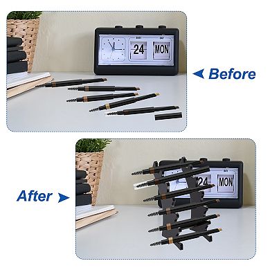 Plastic Pen Holder, 6-Slot Acrylic Pen Display Stand, Eyebrow Pen Rack