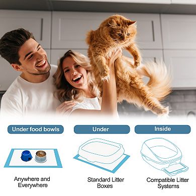 20Pcs Super Absorbent Cat Litter Mat with 6-Layer Leak-Proof