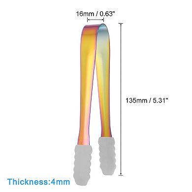 Serving Tongs, 7pcs 5.3Inch Ice Tongs with Silicone Head, Tiny Tongs for Sugar, Desserts