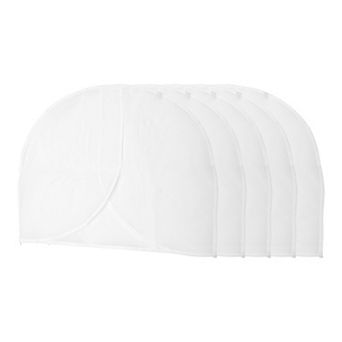 Dustproof Garment Bag Zipper Clothing Dust Cover 17.72"x23.62" Clear 5 pc