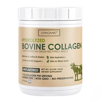 Hydrolyzed Bovine Collagen,15.9oz Types I & III, Zero Sugar Supplement for Healthy Bones & Joints