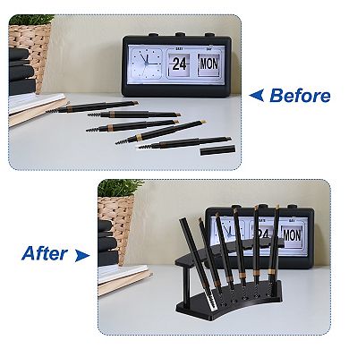 Plastic Pen Holder, 6-Slot Acrylic Pen Display Stand for Office Home Store