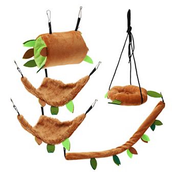 Hamster Hammock, Cage Accessories Toys, Rat Hammock, Small Animals Hanging Bed 5 pc