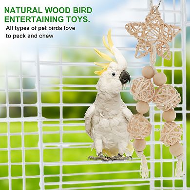 9 Pcs Cockatiel Toys, Interactive Bird Toy, Parrots Chewing Wood and Rope Bird Cage Accessories