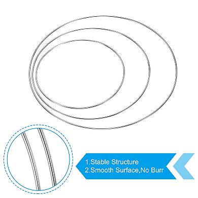 Dream Catcher Rings Set, 3 Sizes Metal Macrame Wreath Floral Round Ring Hoop Silver